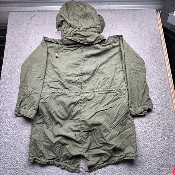 Vintage 70s US Army M-65 Fishtail Parka OG-107 Hood Jacket Small Cold Weather - Picture 15 of 16